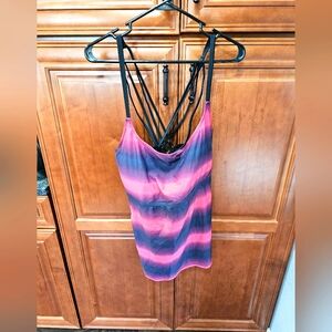 Boutique Black/pink Ombre Tankini N Swim Shorts Set #600